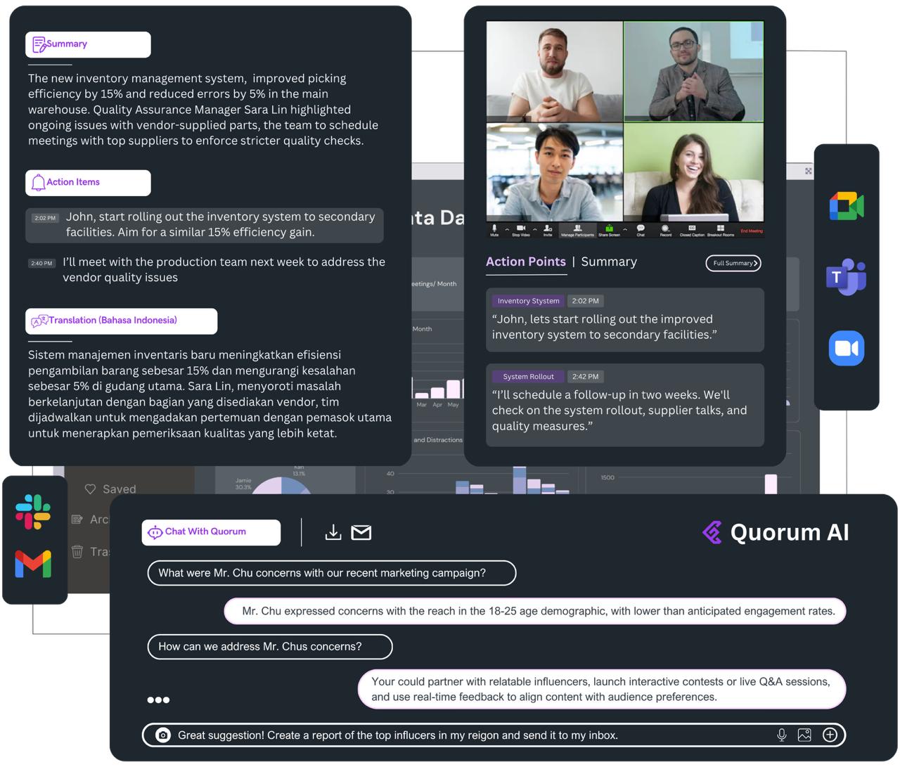 Quorum AI meeting preparation interface